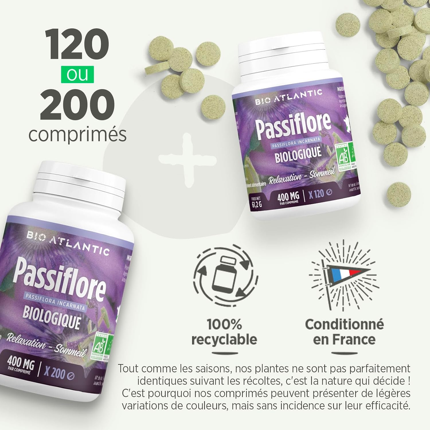 PASSIFLORE — Complément alimentaire bio 400 mg, 200 comprimés – Image 4