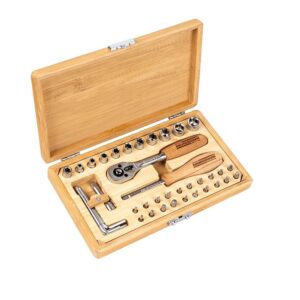 Brüder Mannesmann Werkzeuge M29000 Tool Box 41-Piece Tool Set in Bamboo Case