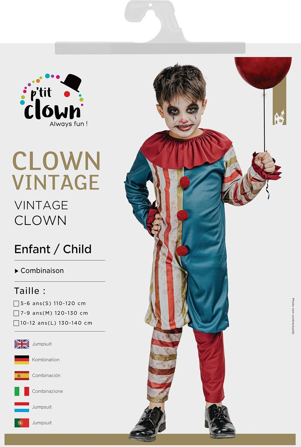 SE DÉGUISER — Déguisement Clown Vintage Enfant 5/6 ans – Image 2