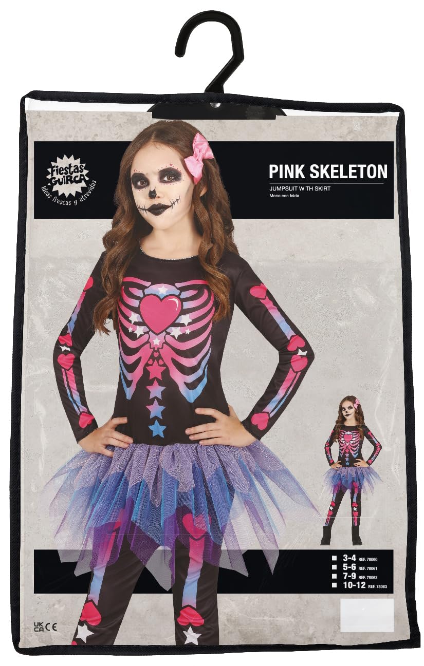 FIESTAS GUIRCA — Costume Squelette Rose avec Tutu 3-4 ans – Image 2
