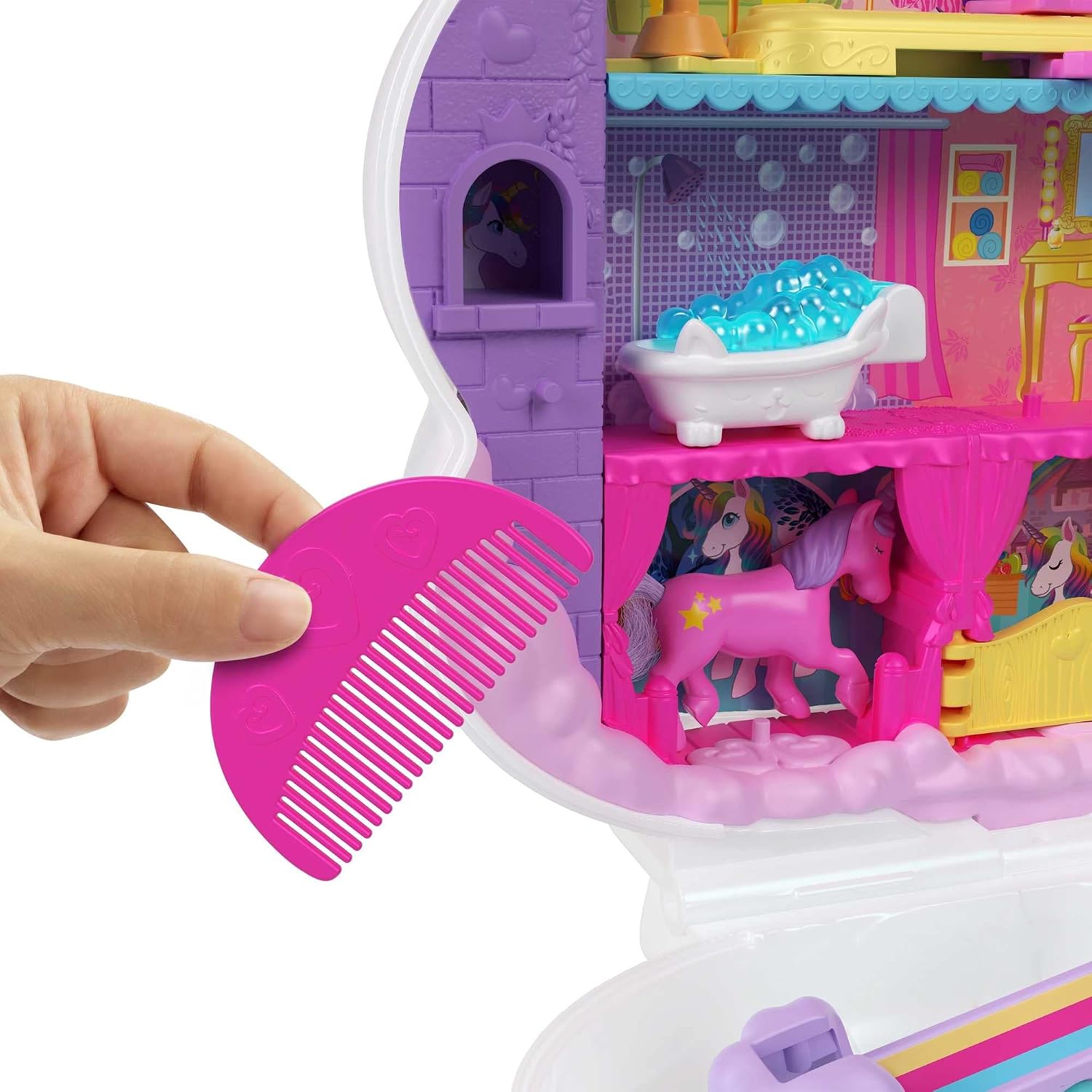 POLLY POCKET — Coffret Salon de Coiffure Licorne Arc-en-Ciel – Image 5