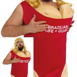 FIESTAS GUIRCA Surveillant de Plage Evg Homme - Déguisement Evg Homme Drôle, Rouge, XL 54-56