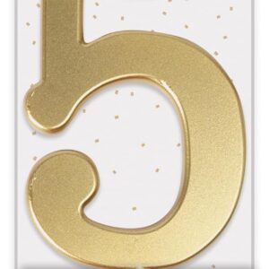 P'TIT CLOWN - Bougie Géante Anniversaire - Bougie Chiffre - Parfaite pour Décoration Gâteau - Fête Enfant, Adulte, Birthday Party - Hauteur : 13 cm - Or (5)