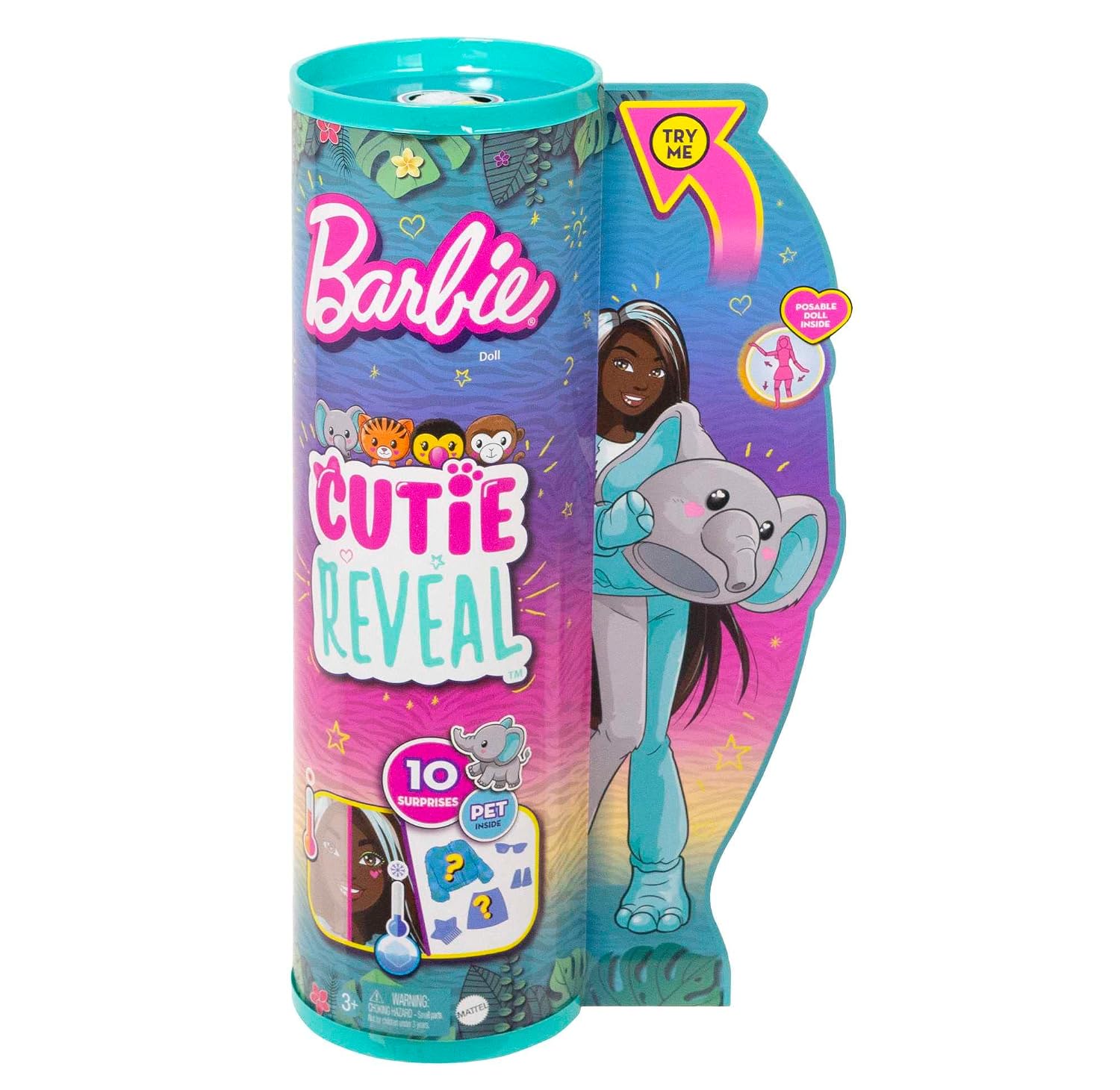 BARBIE Cutie Reveal Série Jungle — Poupée Mannequin Éléphant – Image 6