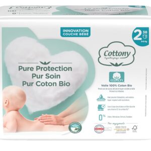 COTTONY — Couches avec coton bio taille 2 (3-6 kg), 38 unités