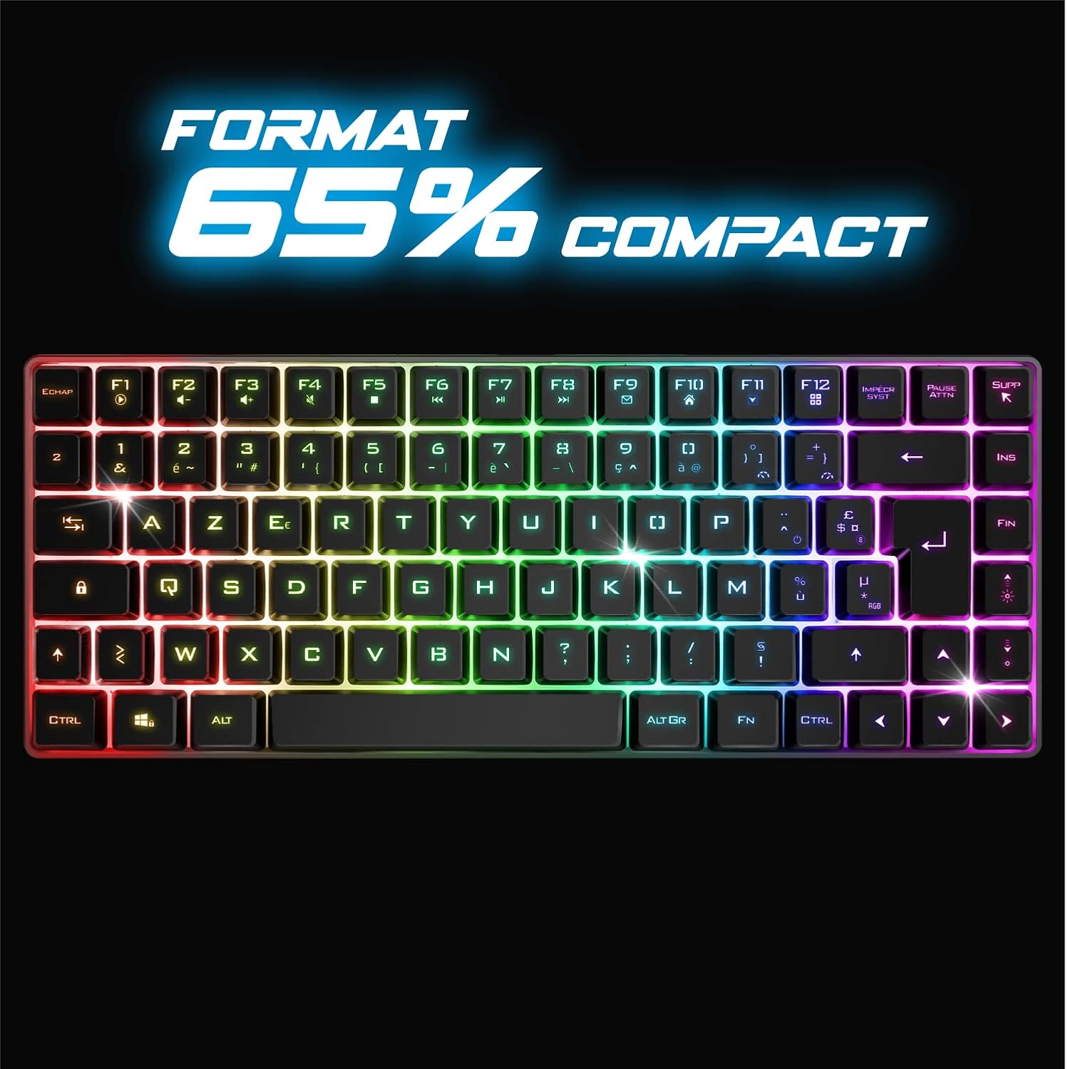 SPIRIT OF GAMER — Clavier gamer sans fil TKL AZERTY RGB – Image 2