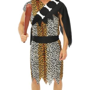 P'TIT CLOWN - 99806 - Déguisement Homme des Cavernes - Costume pour Adulte - Parfait pour Carnaval, Fêtes Costumées et Évènements à Thème - Polyester - Marron - Taille L/XL