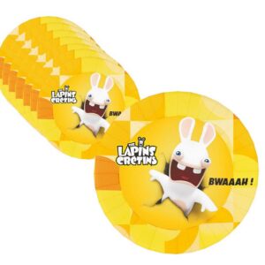 P’TIT CLOWN - Accessoires Décoration d’Anniversaire Enfant - Lapins Crétins™ - Licence Officielle - Assiettes, Gobelets, Serviettes, Confettis, Sachets, Cartes d’Invitation (Assiette x8)