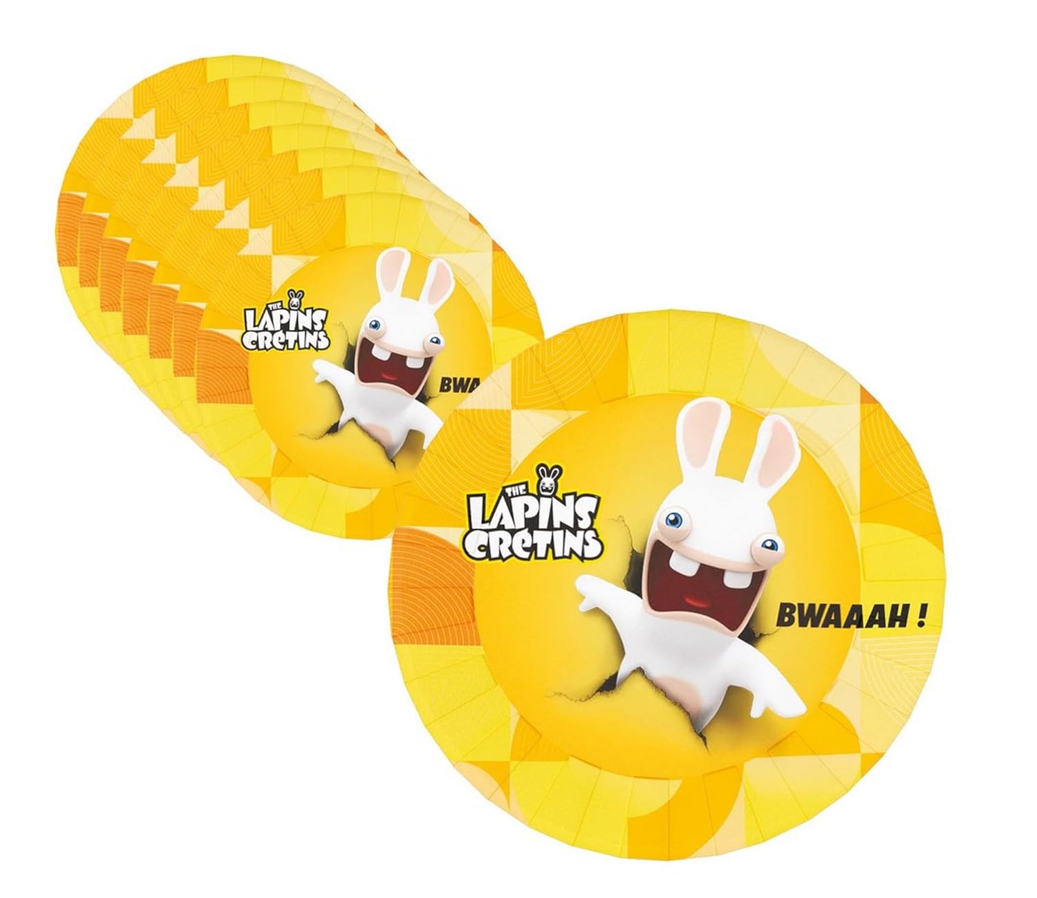 P’TIT CLOWN - Accessoires Décoration d’Anniversaire Enfant - Lapins Crétins™ - Licence Officielle - Assiettes, Gobelets, Serviettes, Confettis, Sachets, Cartes d’Invitation (Assiette x8)