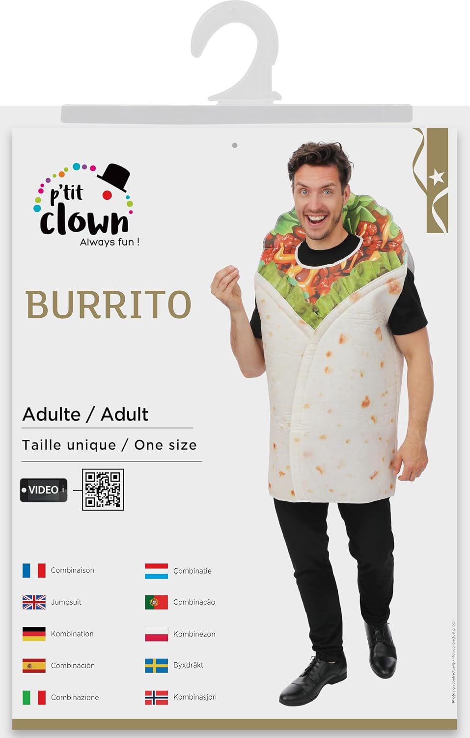 P'TIT CLOWN — Déguisement Burrito adulte taille unique – Image 4