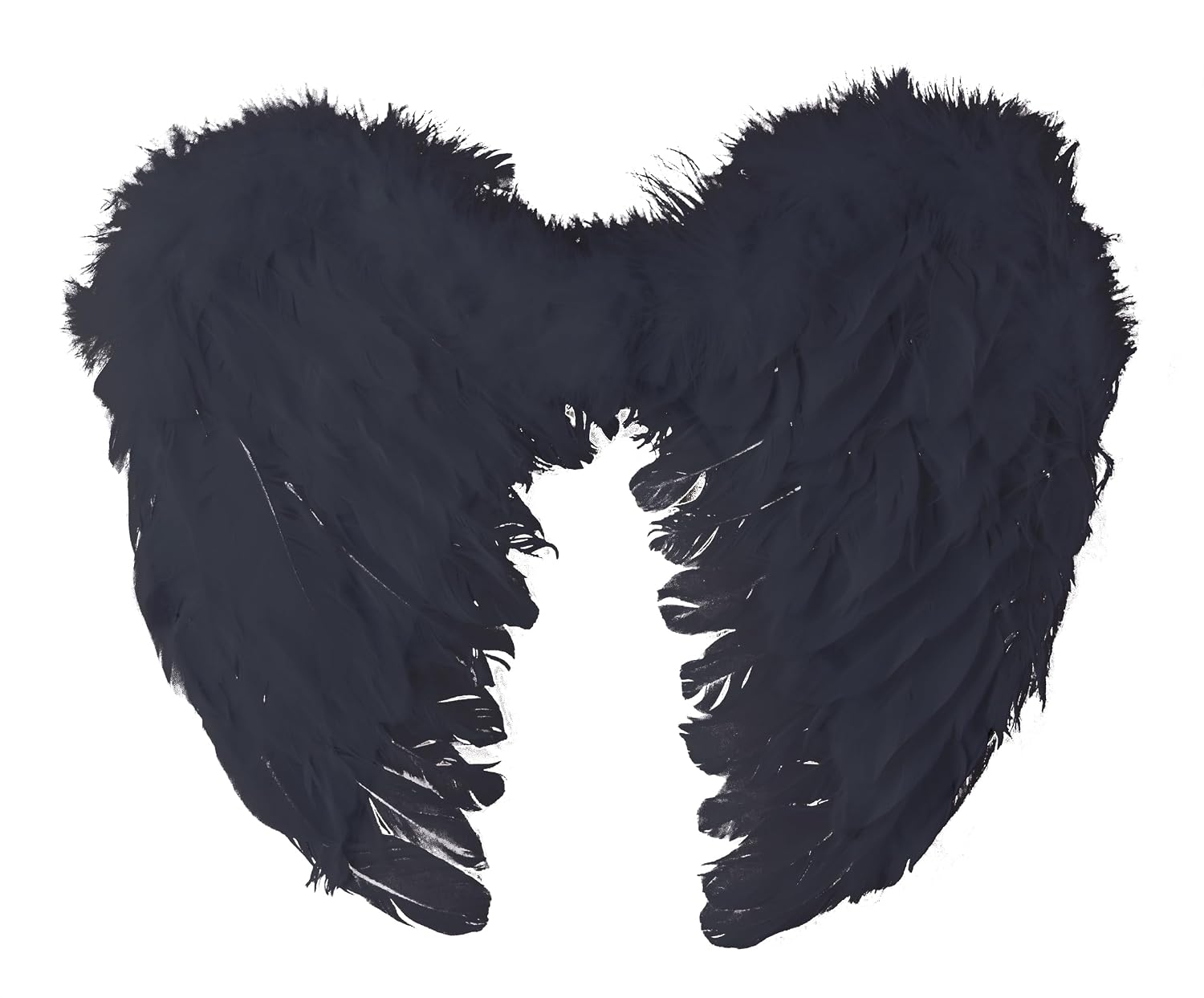 P'TIT Clown — Ailes d'ange en plumes noires 40x32 cm – Image 2