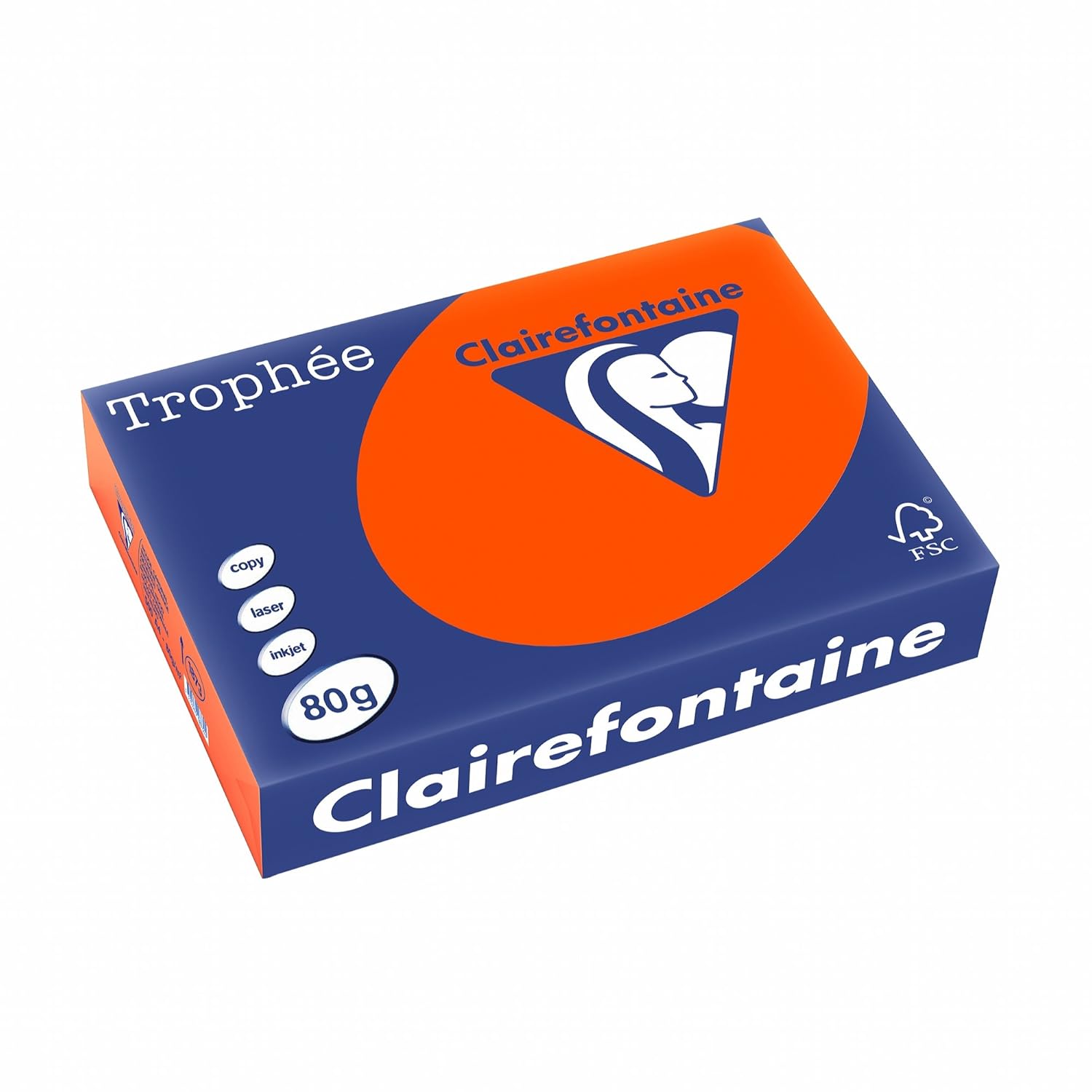Clairefontaine - Trophee - Ramette de 500 feuilles papier couleur - 80 g - A4 - Rouge cardinal