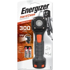 Energizer Lampe Torche LED Hard Case, Tête Pivotante à 175°, Ultra Robuste et Compacte, Pile Incluse