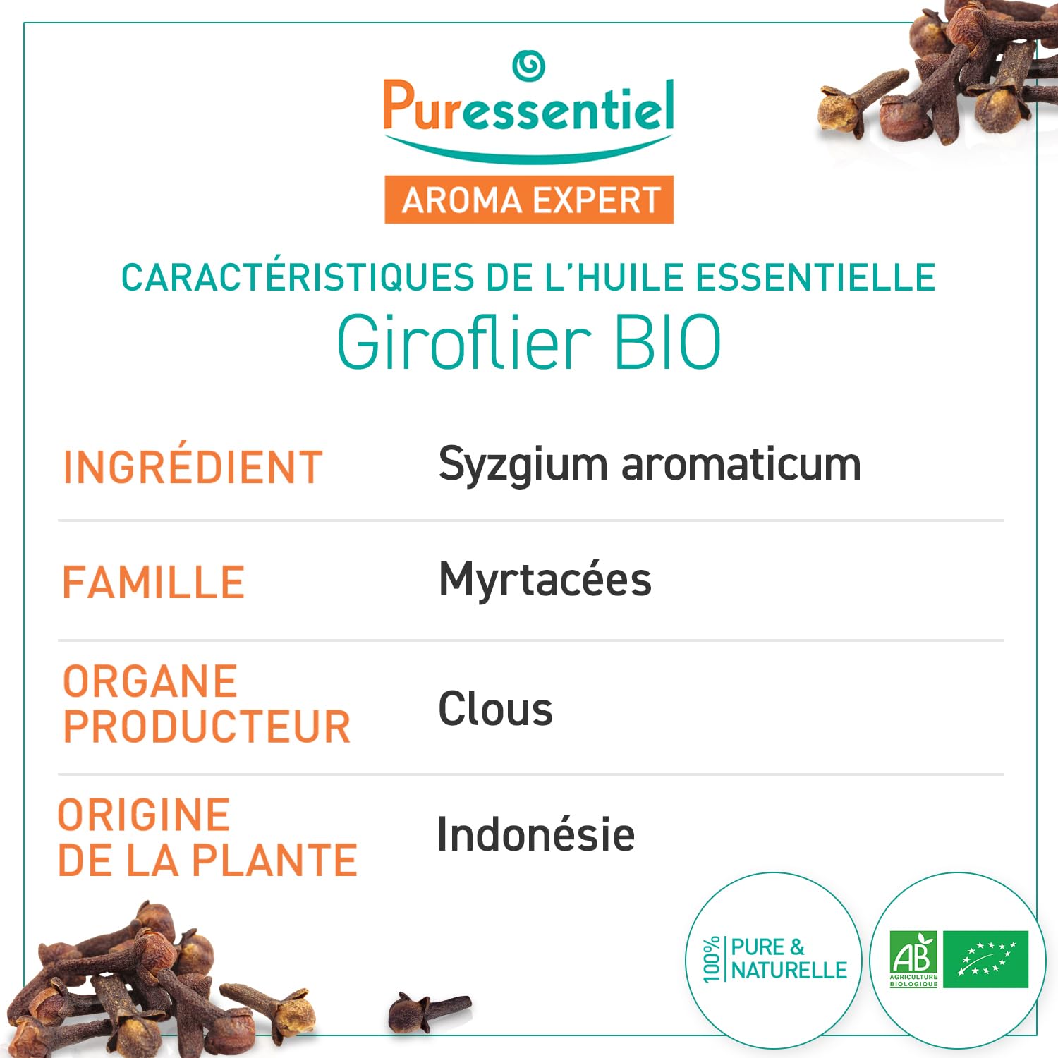 PURESSENTIEL — Huile essentielle de giroflier bio 5 ml – Image 2