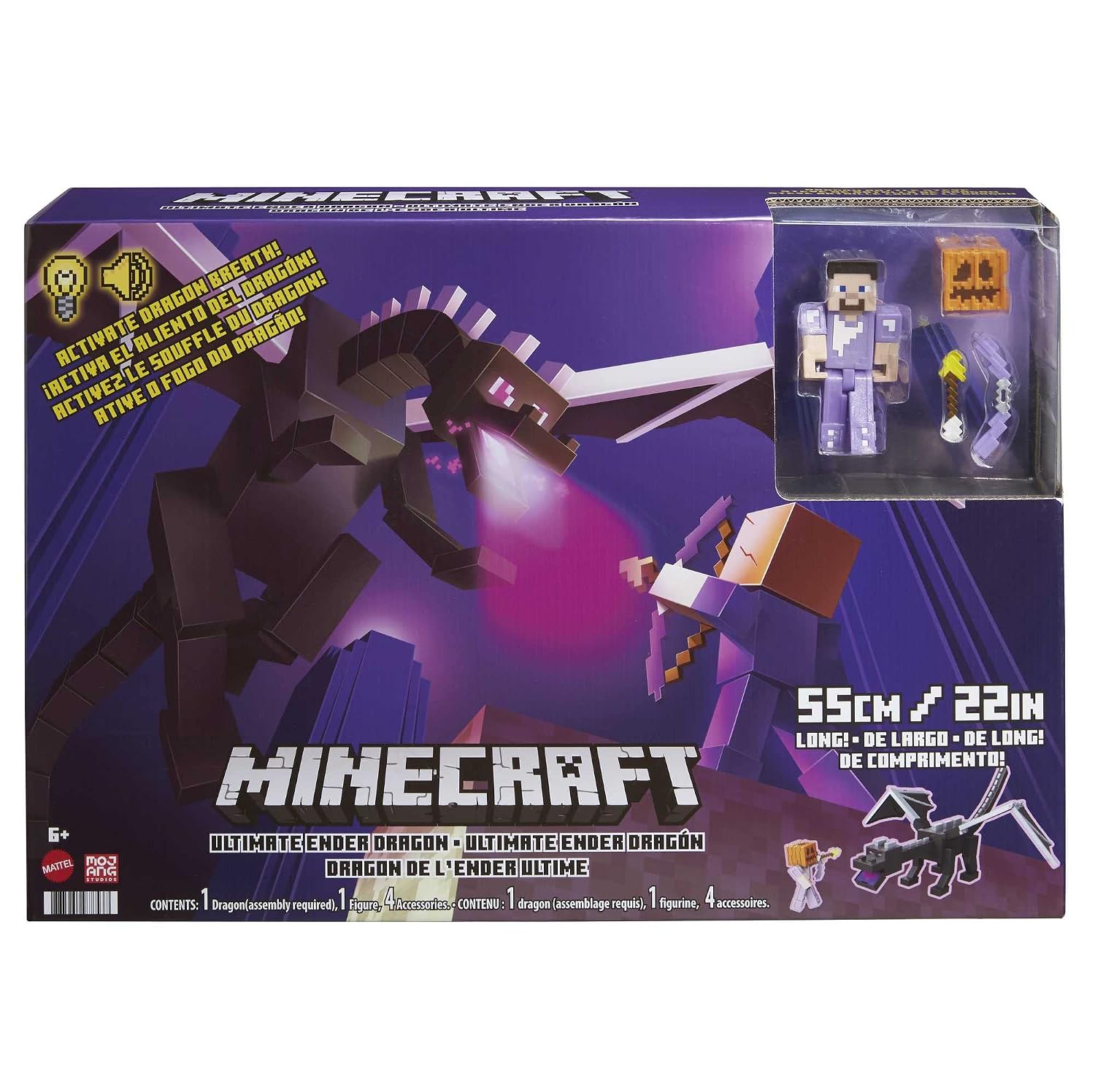 MINECRAFT — Coffret Figurine Ender Dragon 51 cm et Steve 8 cm – Image 5