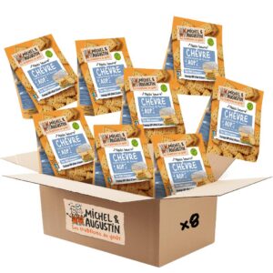 Michel et Augustin – Petits Gâteaux Sec Apéritifs au Chèvre Sainte-Maure de Touraine AOP et Sarriette – Biscuits Salés Gourmands – Fabriqués en France – 100g x 8