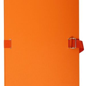 Exacompta - Réf. 734E - 1 chemise à dos extensible en papier toilé couleur - dos extensible jusqu'à 13 cm - fermeture par sangle - dim 24 x 32 cm - pour documents au format A4 - couleur orange