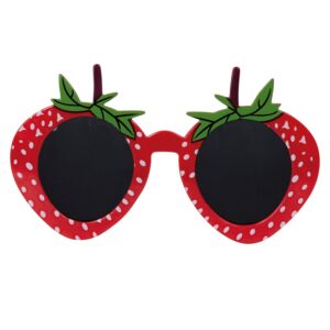 P'TIT CLOWN - Lunettes Fantaisies - Funny Party Glasses - Adulte - Parfaites pour Déguisement Carnaval, Cosplay, Soirée Cocktail, Fête Tropicale - Plastique (Lunettes fraise)