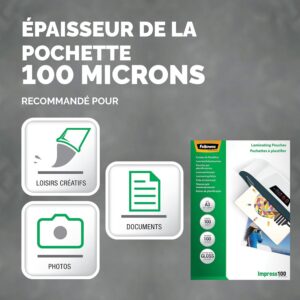 Alternative view of FELLOWES — Pochettes de plastification A3 100 microns x100