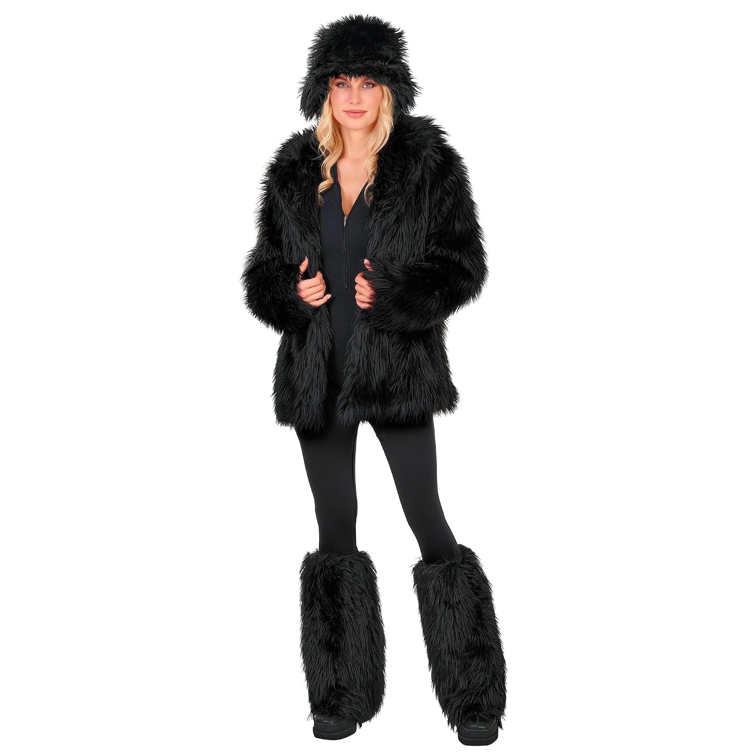 W WIDMANN MILANO — Jambières en Peluche Noires Adulte – Image 3
