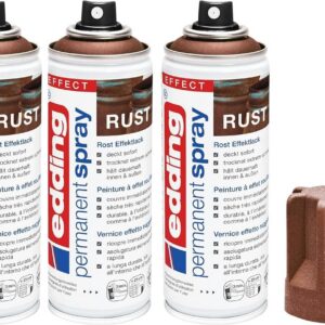 edding 5200 Spray permanent – Effet rouille mat – 1 x 200 ml – Vernis acrylique pour peindre et décorer le verre, le métal, le bois, la céramique, le plastique, la toile – Spray de peinture, spray