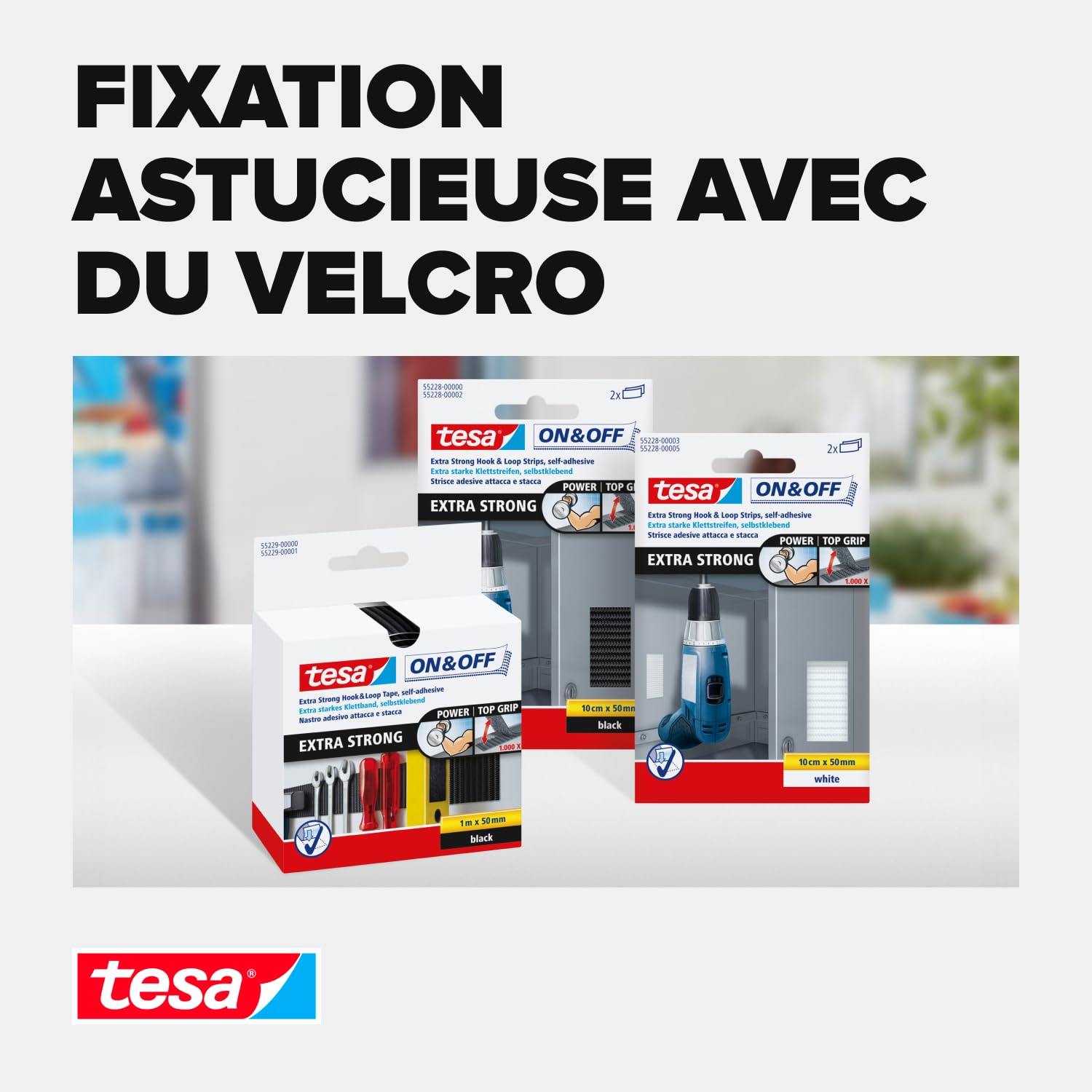 TESA On & Off — Bande auto-agrippante extra forte 50 mm x 100 cm – Image 6