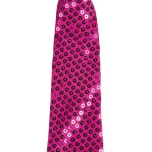 P'TIT CLOWN - 60243 - Cravate Sequins avec Élastique Brillante - Glitter Tie - Accessoire de Déguisement - Parfait pour Carnaval, Soirées Costumées, Fêtes à Thèmes, Nouvel An - Adulte - Rose
