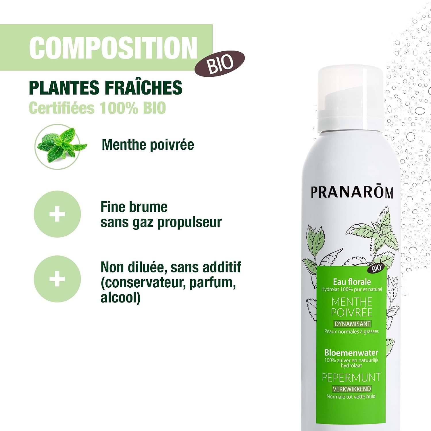PRANARÔM — Eau florale de menthe poivrée bio 150 ml – Image 2