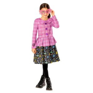 RUBIE'S Harry Potter Officiel - Déguisement Luxe Luna Lovegood Enfant Fille - Taille 11-13 ans - Costume Veste Rose, Jupe et Lunettes - Pour, Carnaval - Idée Cadeau de Noël