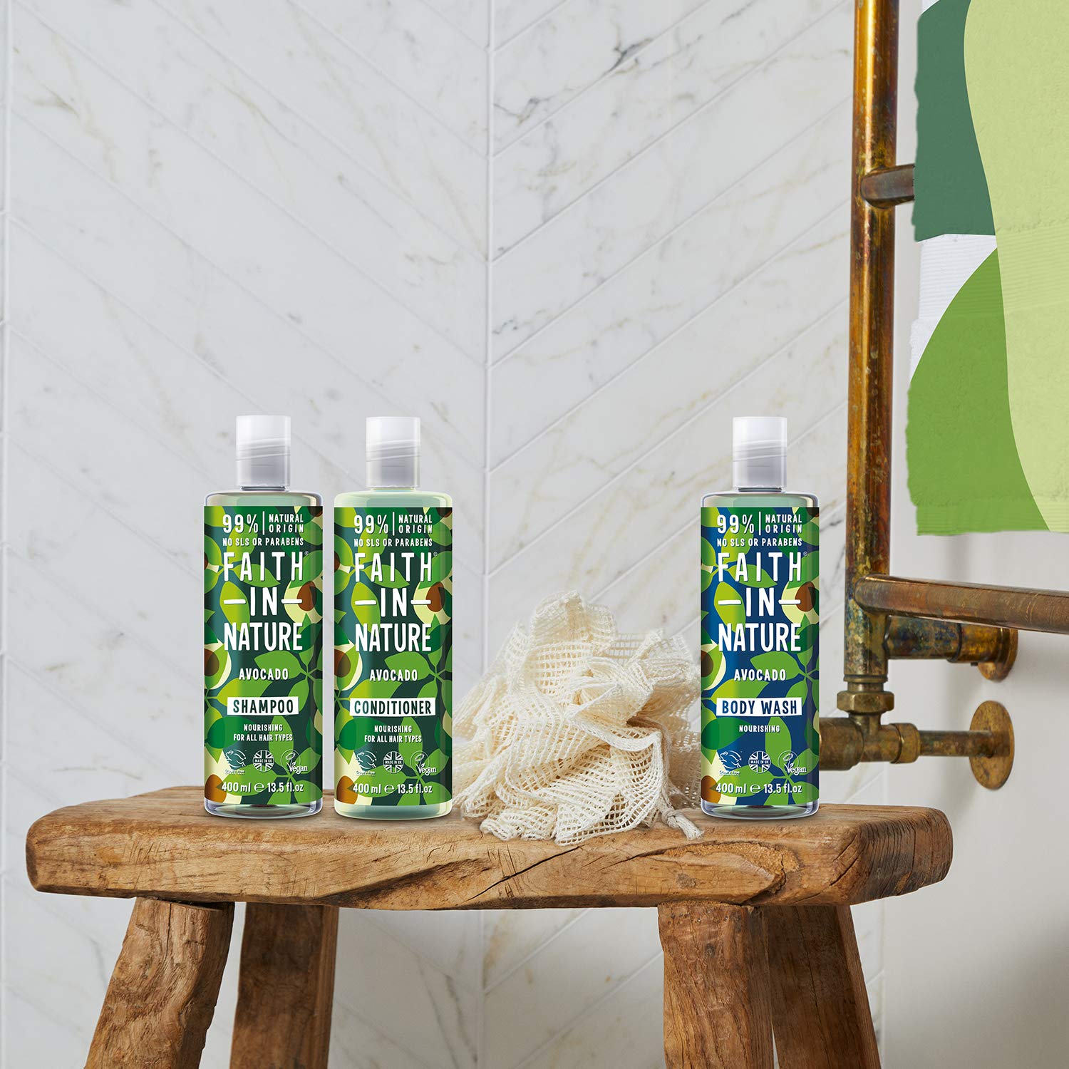 Faith in Nature Naturel Après-Shampoing Avocat, Nourrissant, Vegan et Respectueux des Animaux, Sans Paraben et Sans SLS, Pour Tous Types de Cheveux, 400ml – Image 6