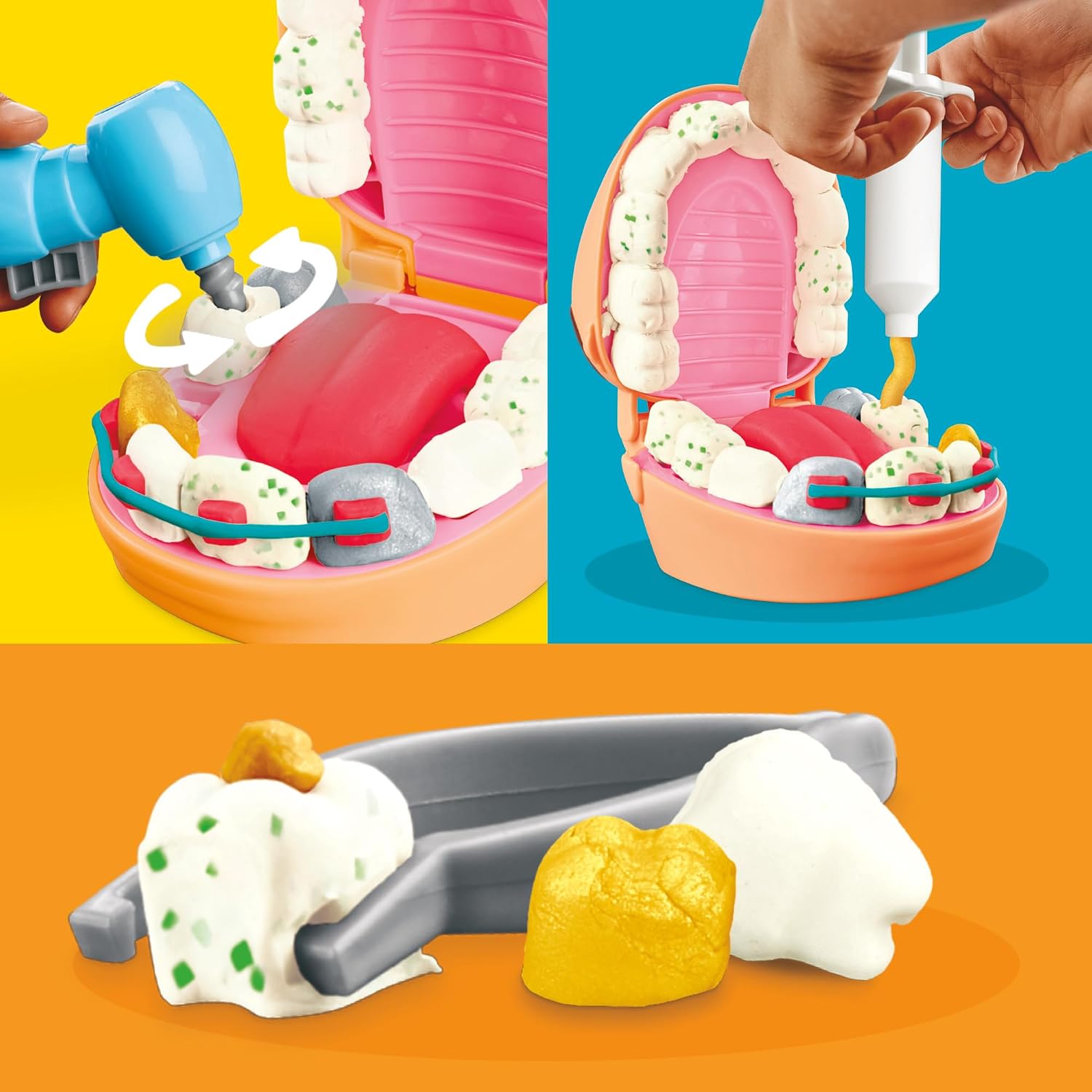 PLAY-DOH — Kit de Dentiste avec 8 Pots de Pâte à Modeler – Image 2