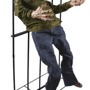 P'tit Clown - 22337 - Automate Halloween Animé - Animatronique - Animatronics - Zombie Empalé Sonore et Lumineux - Décoration Effrayante et Réaliste - Piles Non incluses (4xAA) - 140 cm