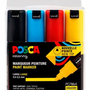 UNI-BALL POSCA PC-7M — Étui de 8 marqueurs pigmentés