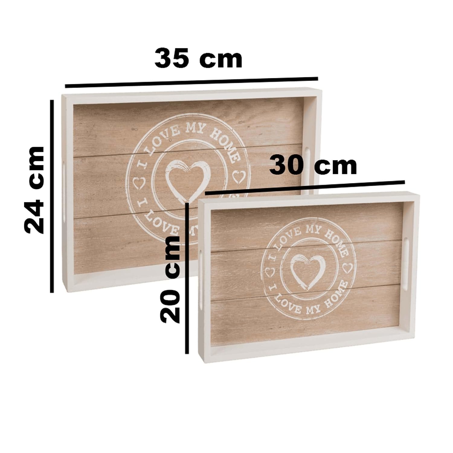 OUT OF THE BLUE — Lot de 2 Plateaux en Bois 30 x 20 cm – Image 2