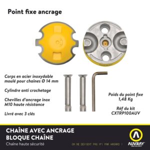 Alternative view of AUVRAY Xtrem Protect — Ancrage au sol ou mural avec chaîne 1 m