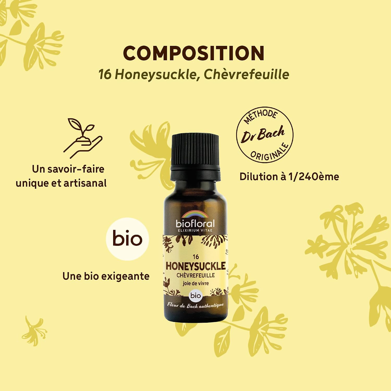 BIOFLORAL — Fleur de Bach Chèvrefeuille 470 Granules Sans Alcool – Image 2