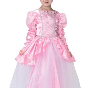 P'TIT CLOWN - Déguisement Princesse Enfant - Robe Parfaite pour Carnaval, Fêtes Costumées et Évènements à Thème (Rose, 10-12 ans)
