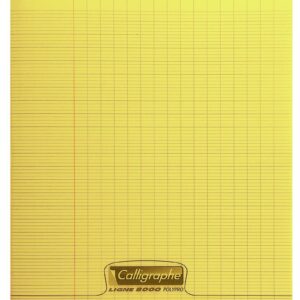 Calligraphe 18294C Un Cahier Agrafé Jaune (une Marque de Clairefontaine) - 24x32 cm - 140 Pages Grands Carreaux - Papier Blanc 90 g - Couverture Polypro Transparent
