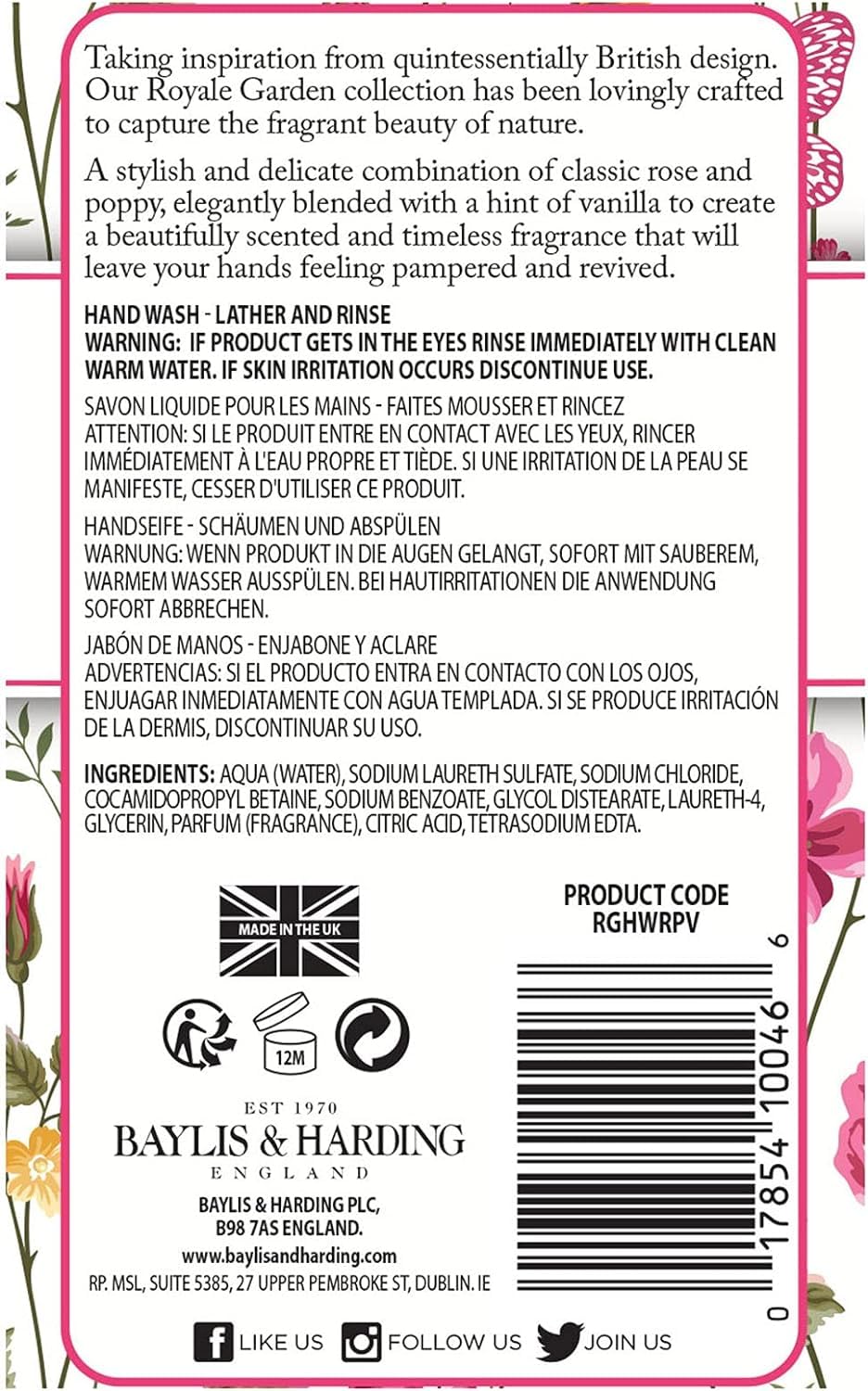 BAYLIS & HARDING — Lot de 3 Savons pour Mains 500 ml – Image 5