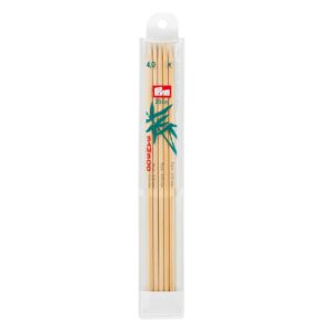 Prym Aiguilles en Bambou À Double Pointes, 20 cm Longueur x 4,00 mm D'Épaisseur, Beige