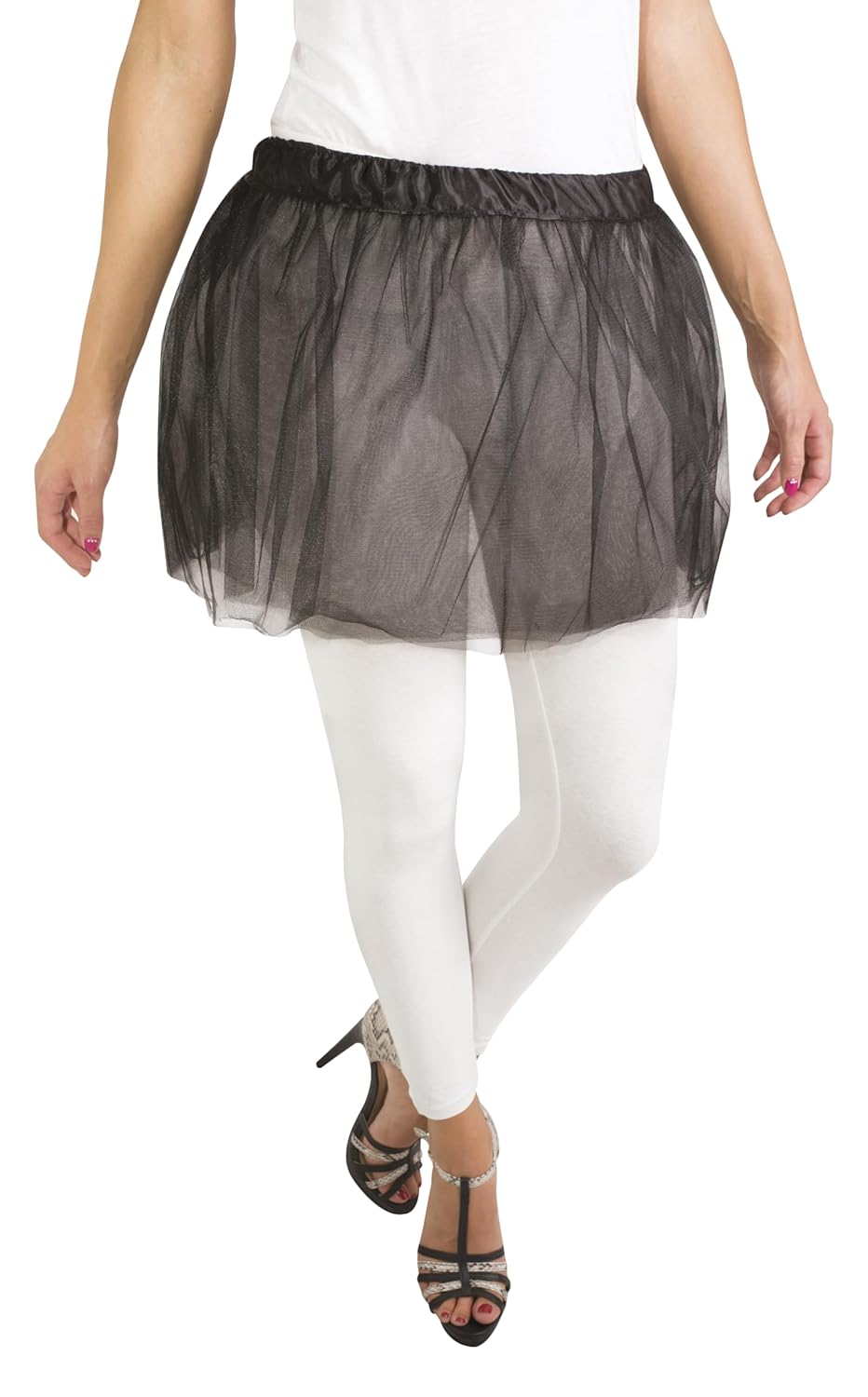 P'tit Clown - Tutu Adulte en Tulle - H. 40 cm - Taille Unique (FR/ES, Alpha/Lettres, Taille Unique, Taille Normale, Taille Normale, Noir)