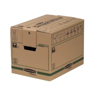 Fellowes 6205201 Caisses de déménagement à charge lourde montage automatique Bankers Box SmoothMove - Small - Lot de 5