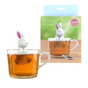 Winkee Infuseur à thé mignon en forme d'animal avec lapin en silicone pour thé en vrac