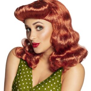 Boland 10132104 Perruque 50s Pin Up Marron clair