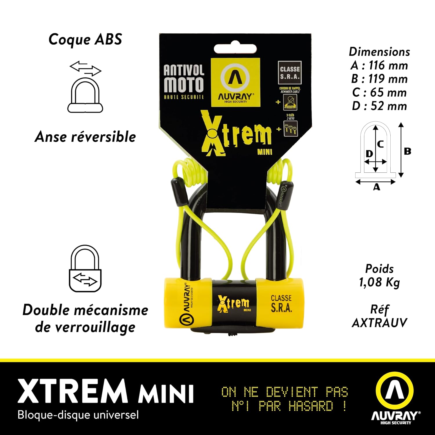AUVRAY Block Disc Xtrem Mini — Antivol bloque-disque moto – Image 2
