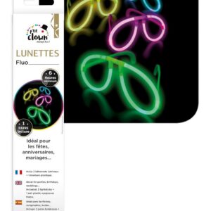 P'TIT CLOWN - 14801 - Lunettes Bâtons Lumineux - Accessoires de Fête Fluorescents pour Festival, Carnaval, Anniversaire, Mariage, Noël, Nouvel an