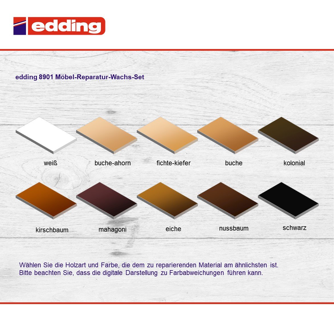 EDDING 8901 — Kit de cires de restauration noir pour meubles – Image 3