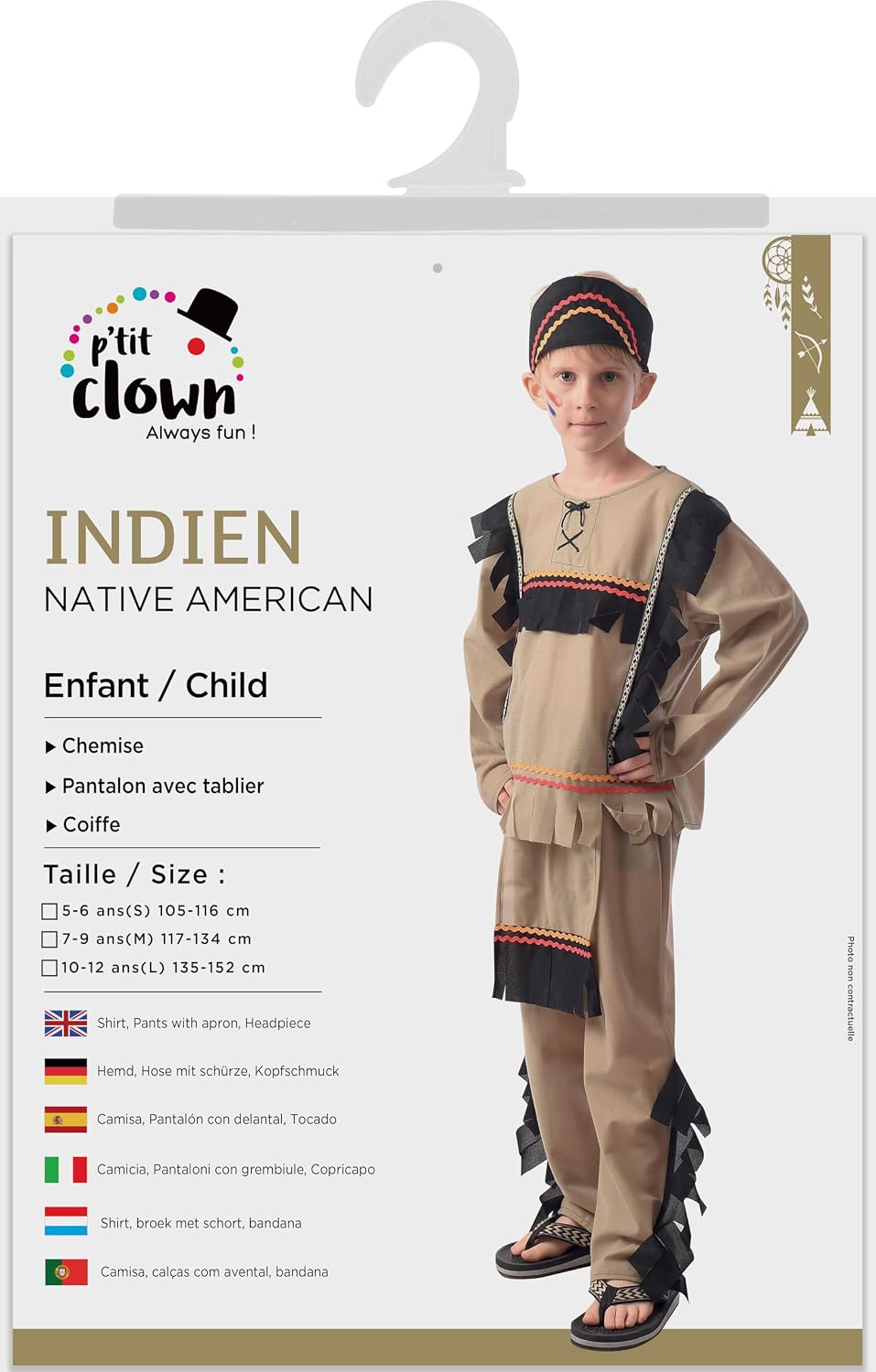 P'TIT CLOWN — Déguisement Enfant Indien Luxe 5/6 ans – Image 4