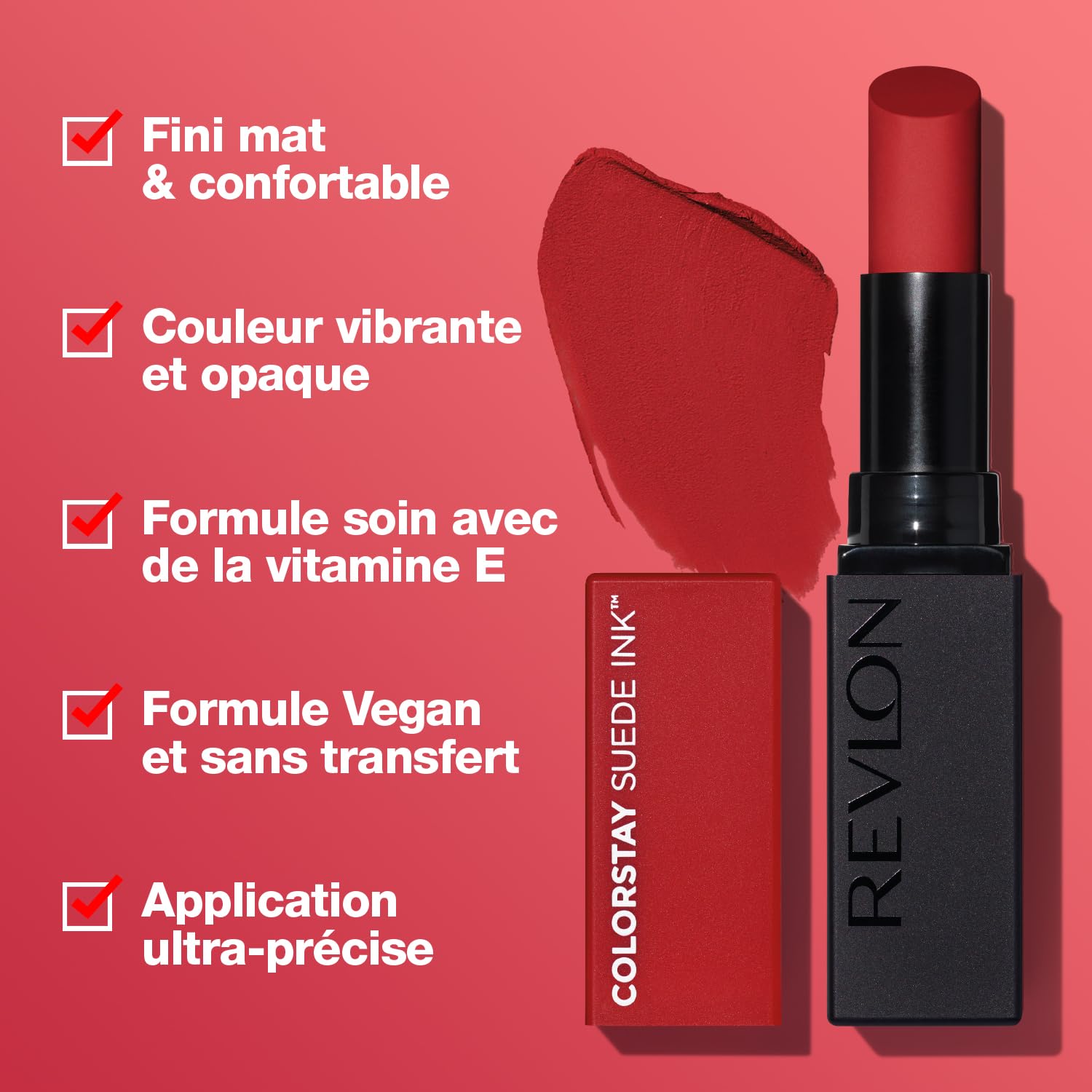 REVLON ColorStay Suede Ink — Rouge à lèvres mat 016 Bread Winner – Image 3