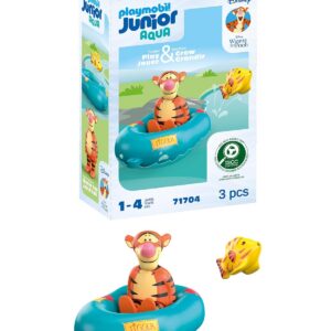Playmobil 71704 Junior & Disney : Tigrou avec canot - Comprend Tigrou, Un Poisson et Un Bateau Flottant - Jouet fabriqué à partir de matières d'origine végétale - Dès 18 Mois